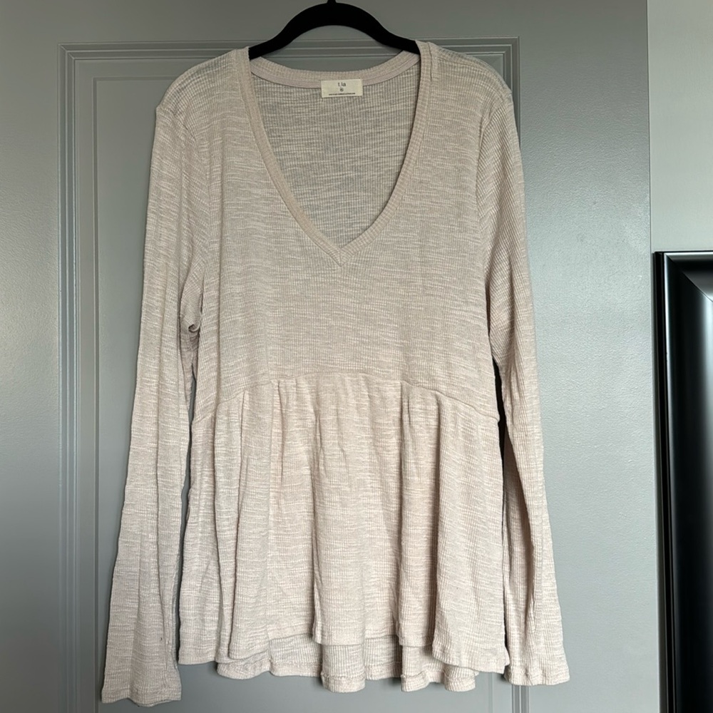 Anthropologie Crème Babydoll Top